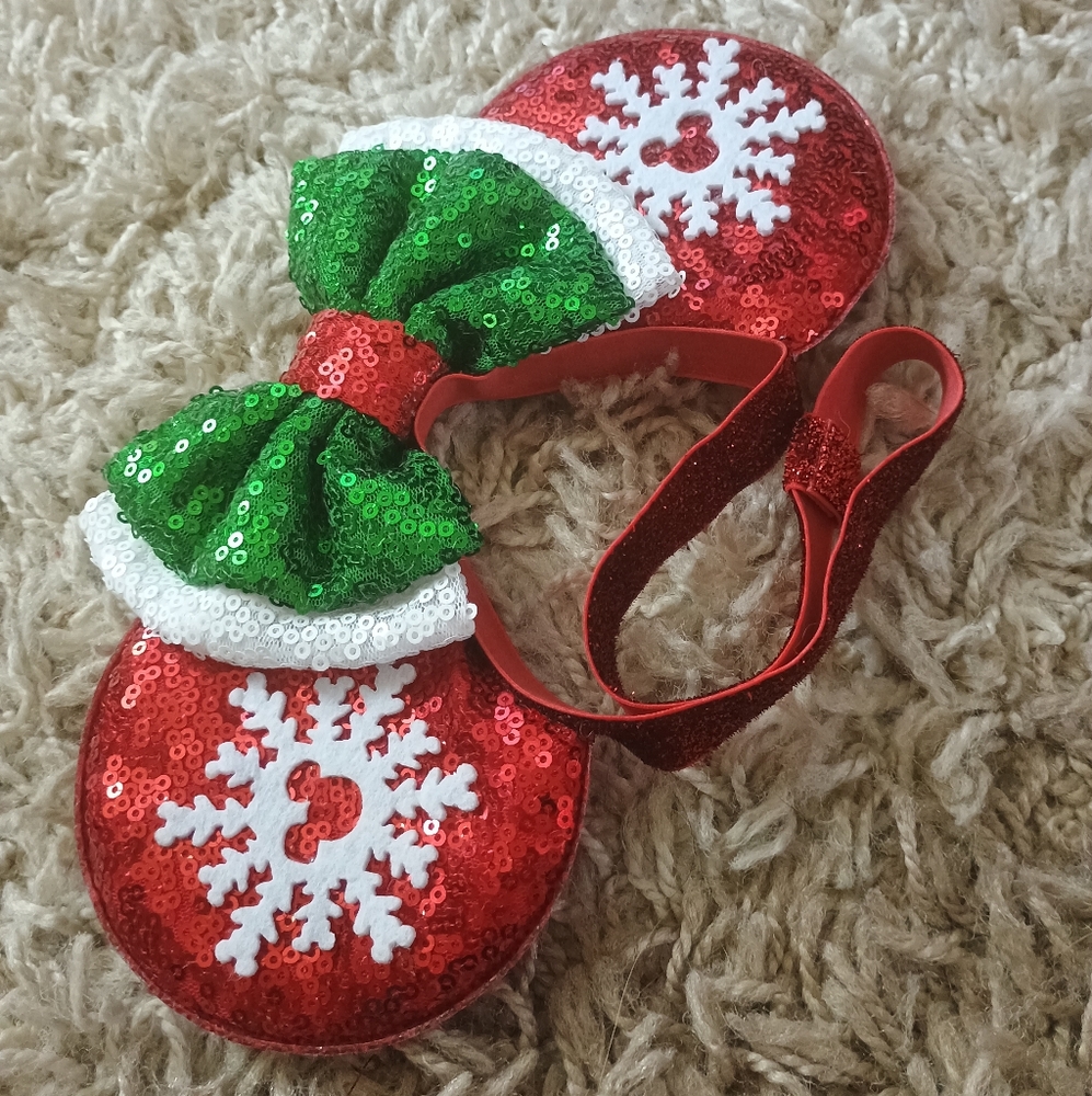 Festive Red and Green Sequin Headband